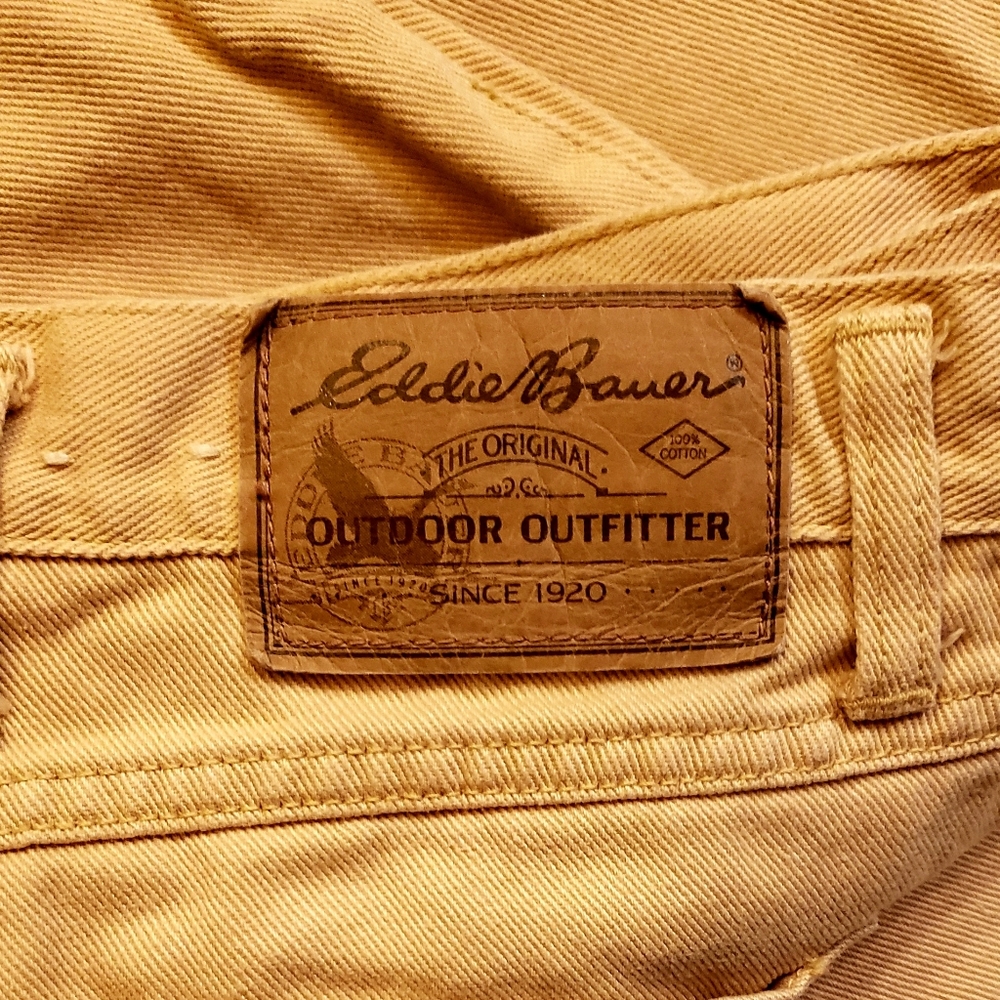 EDDIE BAUER High-Waisted VTG Jeans Relaxed Fit - Yellow - Size 14P - EVC